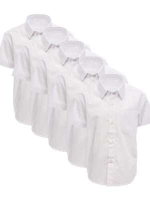 Boy White School Shirts 5 Pack
