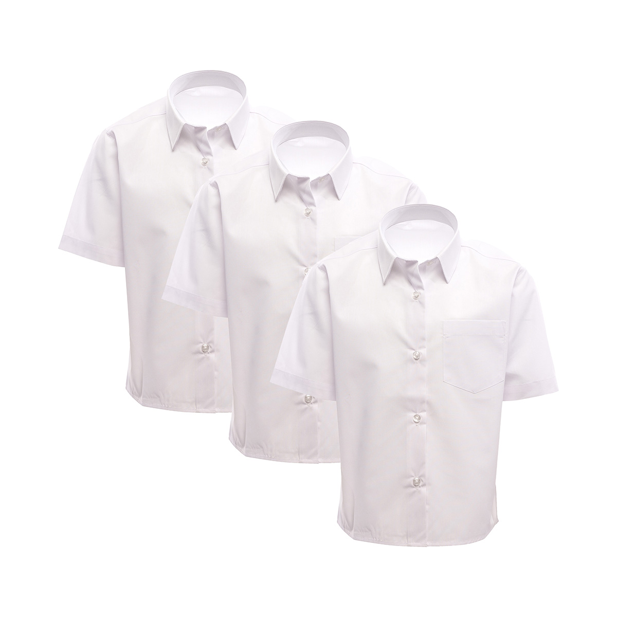 Girls White School Shirt 3 Pack