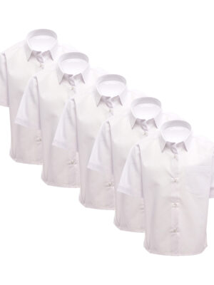 Girls White School Shirt 5 Pack