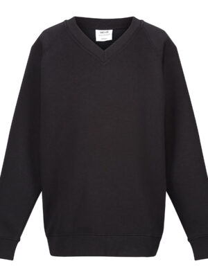 Black Unisex School V-Neck Sweatshirt Single Pack