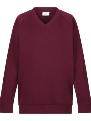 Maroon Unisex School V-Neck Sweatshirt Single Pack
