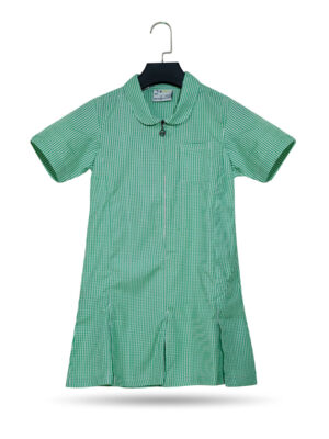 Girls School Green Gingham Dress